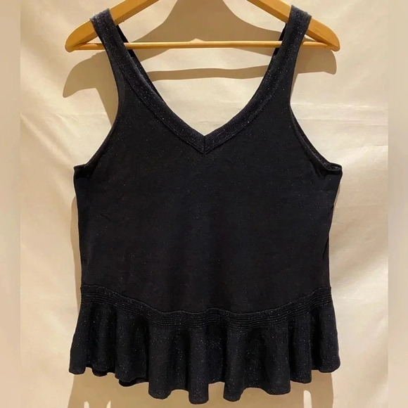 Banana Republic Sparkly Peplum Tank Top, Size L - Picture 2 of 5